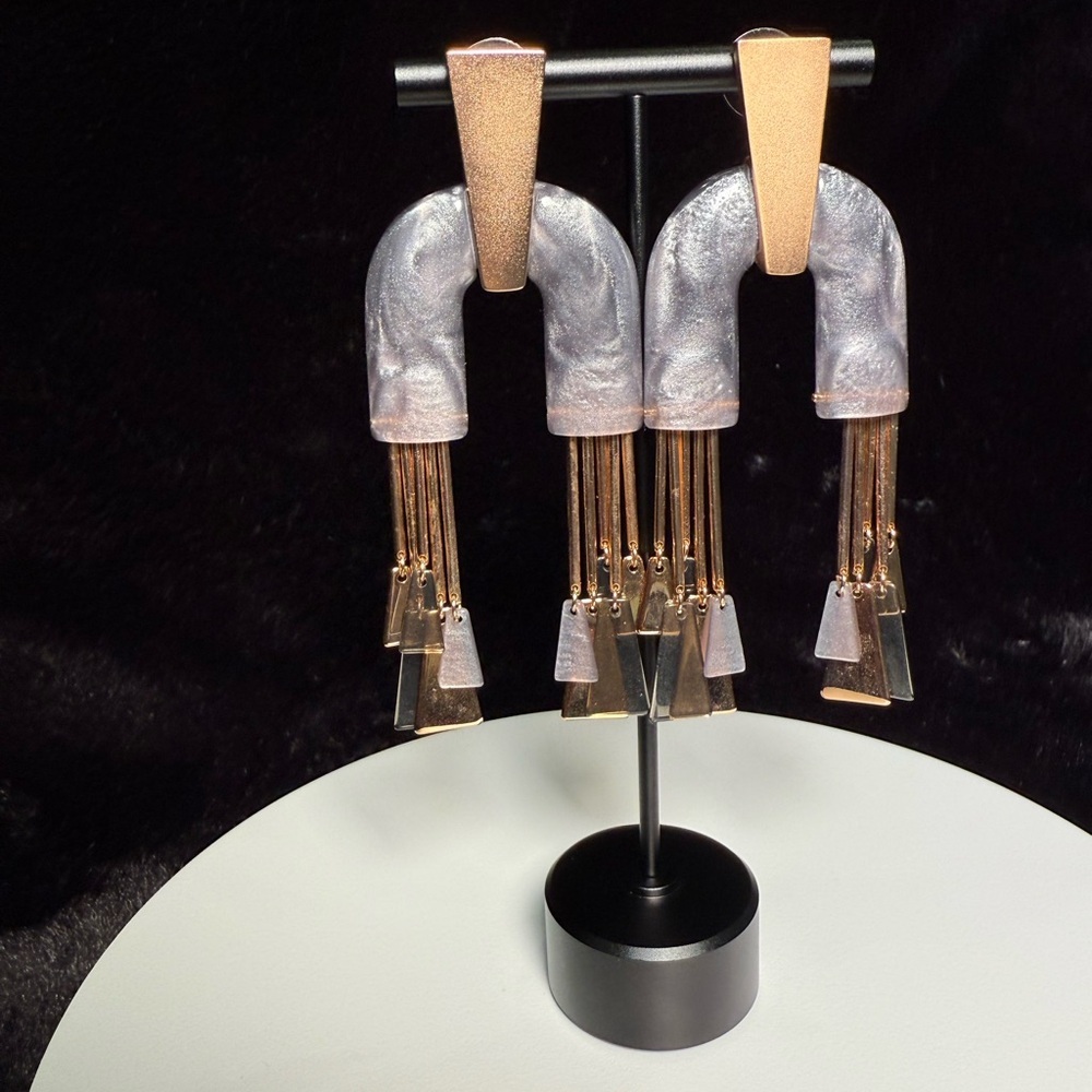 Kendra Scott Metallic Arch Statement Earrings Wit… - image 2